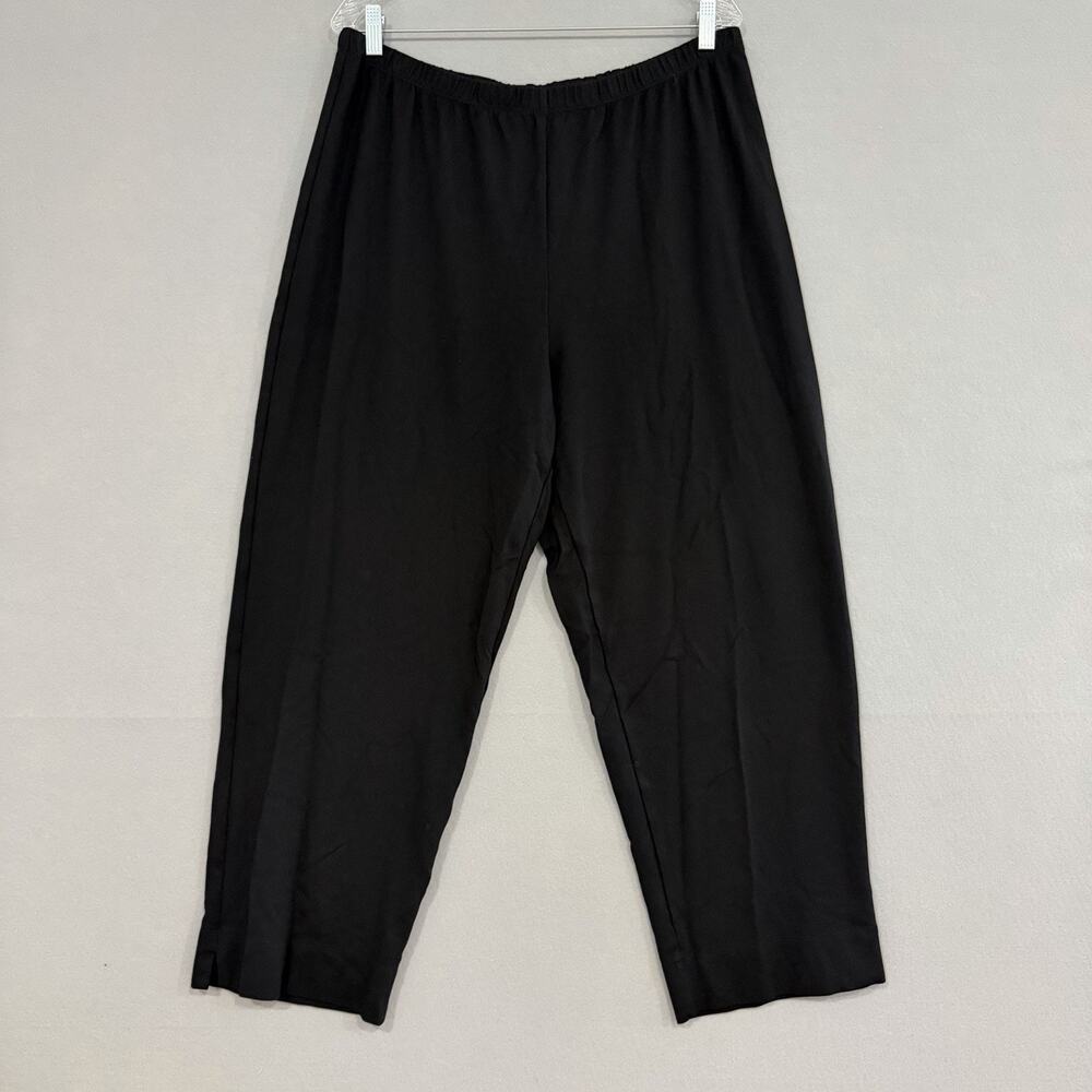 bryn Walker Black Cropped Wide-Leg Pants